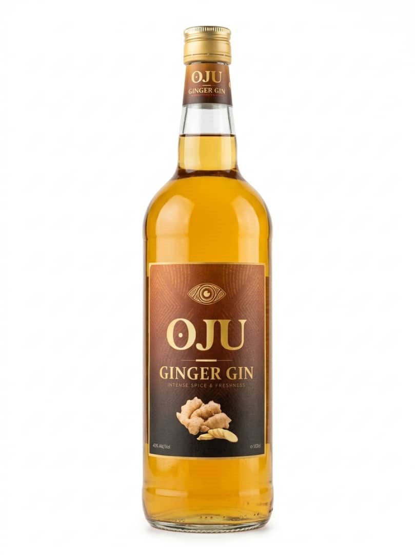 OJU Ginger bottle on white background